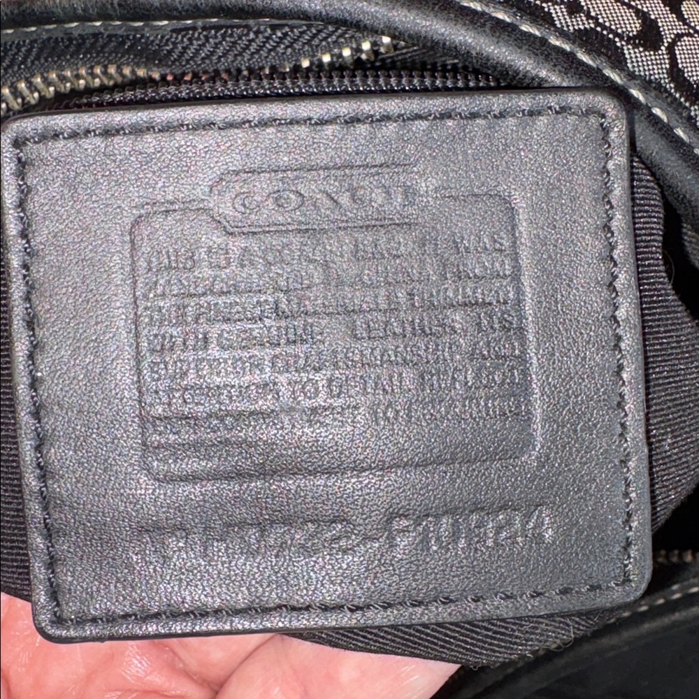 Coach Soho Shoulder Bag mini C monogram black/grey/black leather trim hobo bag - Picture 16 of 16